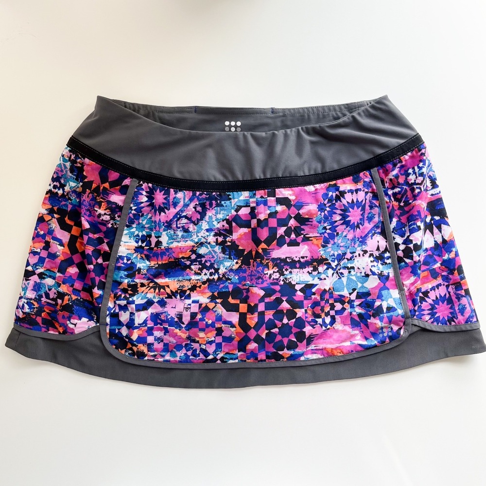 Title Nine Nimblene Geometric Multicolor Golf Tennis Skirt Skort Womens Small